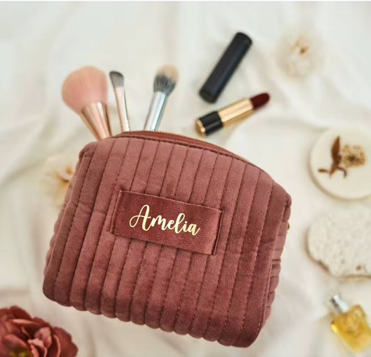 Trousse personnalisable en velours côtelé
