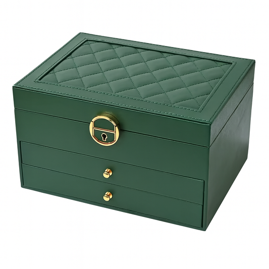 Boîte à bijoux en cuir élégant