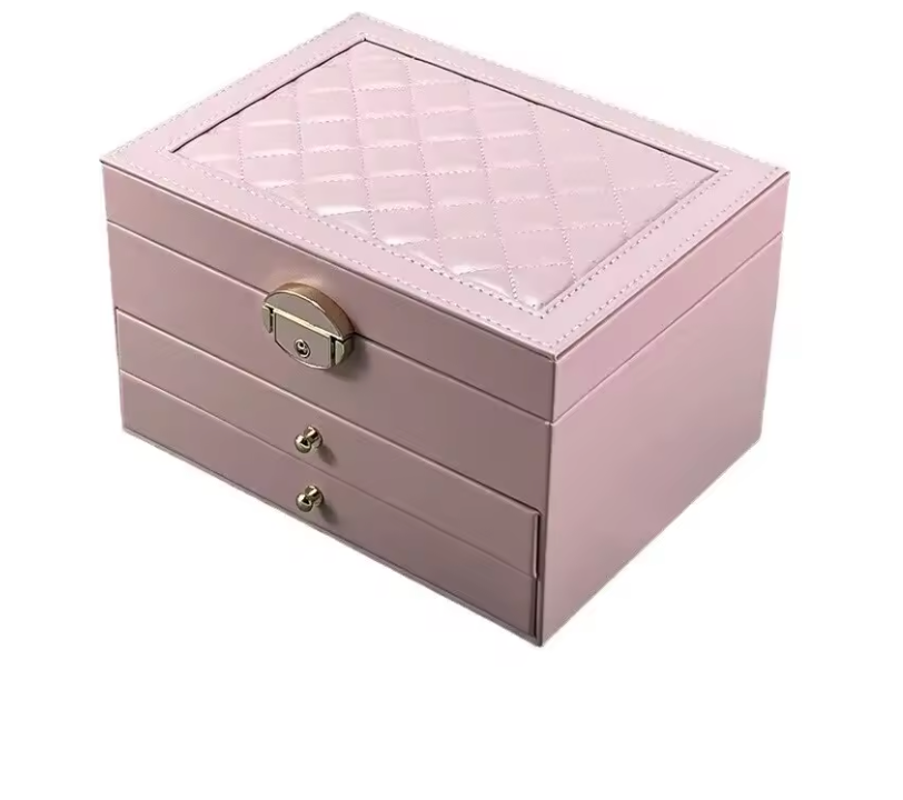 Boîte à bijoux en cuir élégant