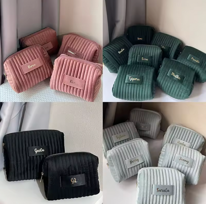Trousse personnalisable en velours côtelé