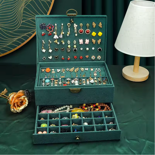 Boîte à bijoux en velours premium