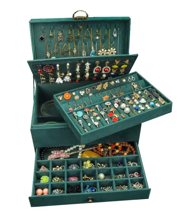 Boîte à bijoux en velours premium