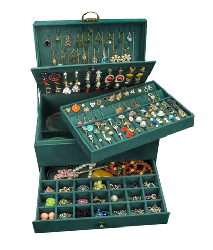 Boîte à bijoux en velours premium